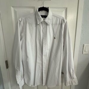 Polo by Ralph Lauren White Long-Sleeve Dress Shirt with Embroidered Pony